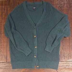 GAP Forest Green Button-Up Cardigan
